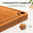thumbnail image 3 of LOOMHOME Bamboo Cutting Board (Set of 3), Wood Cutting Boards for Kitchen with Deep Juice Grooves & Built-in Handles, Reversible Charcuterie & Chopping Boards,Knife-Friendly, Kitchen Gift, 3 of 8