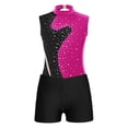 thumbnail image 5 of Alvivi Gymnastics Leotards for Girls Sleeveless Color Block Dance Bodysuit and Shorts Bottoms Hot Pink&Black 16, 5 of 7