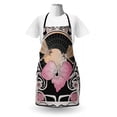 thumbnail image 3 of Dragonfly Apron, Petunia Flower in Pinkish and Pastel Colors Art Nouveau Ornament Corners, Unisex Kitchen Bib with Adjustable Neck for Cooking Gardening, Adult Size, Multicolor, by Ambesonne, 3 of 4