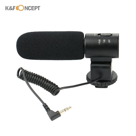 K&F CONCEPT CM-500 Metal Cardioid Directional Condenser Shotgun Video Microphone Interview Mic for Canon Nikon Sony DSLR Camera
