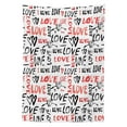 thumbnail image 3 of Ambesonne Valentines Tablecloth Rectangular Table Cover, Hand Drawn Doodle, 60"x90", Black Red White, 3 of 4