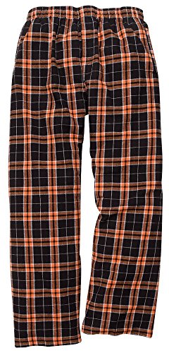 orange and black plaid pants