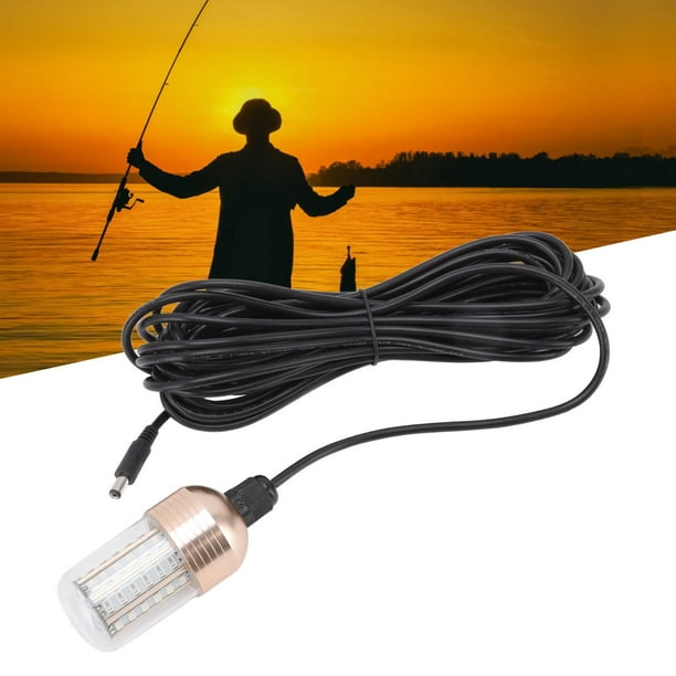 LED Fishing Light, 360 Degree Beam 12-60V Submersible Fishing Lamp 3000lm  Super Bright For Underwater Lighting For Night Fishing Yellow Light 