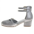 thumbnail image 3 of Badgley Mischka Girls Dress Shoes (Little Kids, Sizes 11–4), Silver, Size: 13, 3 of 7