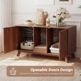 thumbnail image 4 of Innovar Home Cat Litter Box Enclosure - 47" Indoor Cat Washroom for 2 Cats, Large Wooden Hidden Cat Litter Box Furniture,Cats Cabinet with 2 Doors and Scratching Pad for Living Room Bedroom,Walnut, 4 of 11