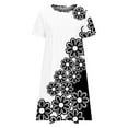 thumbnail image 5 of Dianli Sun Dresses Women Summer Casual Short Sleeve Tunic Shirt Midi for Women Daisy Print Plus Size Dress for Women Round Neck Graduation Dress, 5 of 5