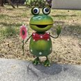 thumbnail image 4 of 2Pcs Frog Garden Stakes Metal Iron Outdoor Courtyard Sculptures for Yard Patio Flower Bed Lawn Decorative Ornament and Spring Holiday Gift, 4 of 7