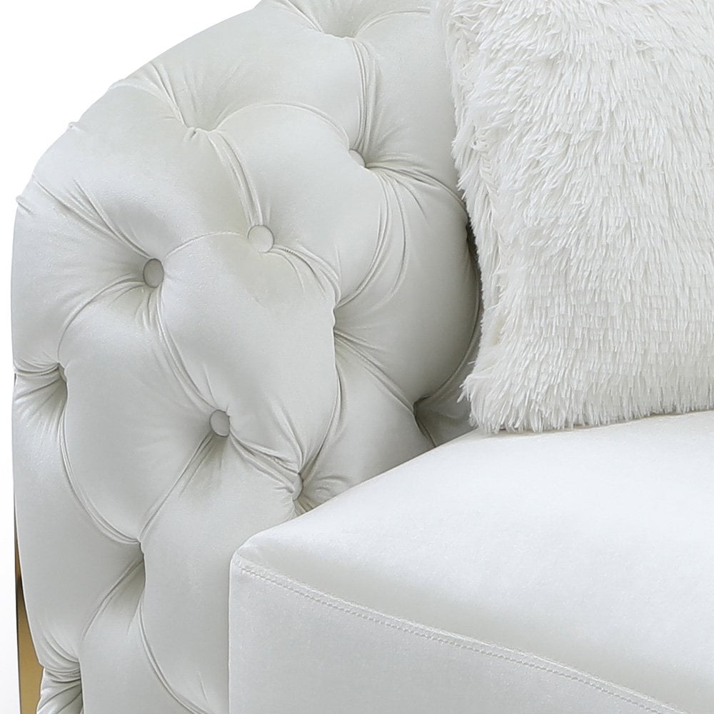 Glory Furniture Lexi Loveseat in Ivory Color