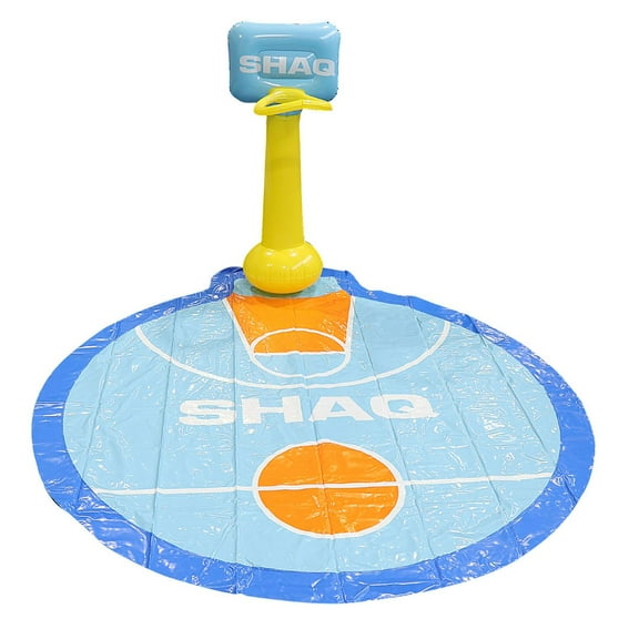 SHAQ Basketball Sprinkler Fun Mat for Kids Outdoor Water Play Pool Splash Game Perfect for Summer Cooling Fun Interactive Water Sports Durable Easy Setup Safe for Children Ages 3 and Up