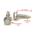 thumbnail image 2 of Bolt Dropper No. 12 x 3/4" Stainless Hex Washer Head Self Drilling Screws, 410 Steel, 100 pc, No. 3 Point, Plain Finish, 2 of 7