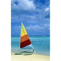 Catamaran On Tropical Beach Poster Print - 12 x 19