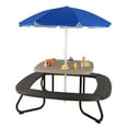 thumbnail image 1 of Costway Table de Pique-Nique pour Enfants Table d'Activités Extérieure avec Parasol Ajustable et Pliable Brun, 1 of 10