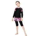 thumbnail image 5 of Aocisk Girls Swimsuit Full Coverage Long Sleeve Swim with Skirt and Pants for Girls Conservative Swimsuit Age 2 13 Years Bathing Suit Kids Girls Black 8-9 Years, 5 of 8
