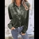 thumbnail image 5 of Camisetas Casuales de Larga con Botones de Terciopelo de Invierno para Mujer Verde L, 5 of 8