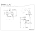 thumbnail image 2 of Kingston Brass GKB5611FL 4 in. Centerset Bathroom Faucet, Polished Chrome, 2 of 2