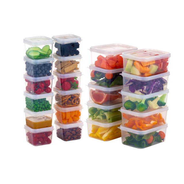 IRIS USA Meal Prep Containers, 22 Piece, 355mL + 1.33L Combo Set, Food Containers with Lids, To-Go Plastic Food Storage, Lunch & Snack Prep, Microwave, Dishwasher, Freezer Safe, BPA Free