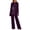 Dark Purple, variant on 3 Pieces Mother of The Bride Pant Suits for Wedding Chiffon Formal Pantsuits for Women Evening Party with Jacket