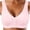 Pink, variant on Glossy Lace Edge Front Buckle Middle And Elderly Womens Soft Vest Style Bra Without Steel Ring Underwear Women Wireless Bra, Size 36