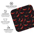 thumbnail image 3 of Vsdgher Dessous de Verre en Cuir Rouge Imprimé Piment pour Boissons, Ensemble de 4 Dessous de Verre Durables pour Protection de Table, Décoration Intérieure Luxueuse et Cadeau de Pendaison de Crémaillère-Carré, 3 of 6