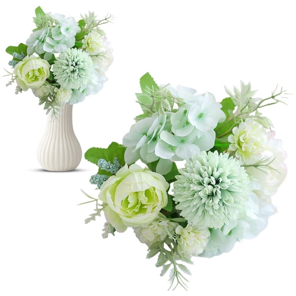 NANDIYNZHI Artificial Flowers,Artificial Peony Small Silk Flowers Fake Peonies Bouquet Rose Flower Arrangement Table Centerpiece for Dining Party Home Decoration