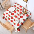 thumbnail image 2 of Red Strawberry Plants White Pattern Square Tablecloth,Waterproof Square Table Cover,Wipeable Spillproof Washable Table Cover for Home Kitchen Party Decor 60"x60"(152x152cm), 2 of 6