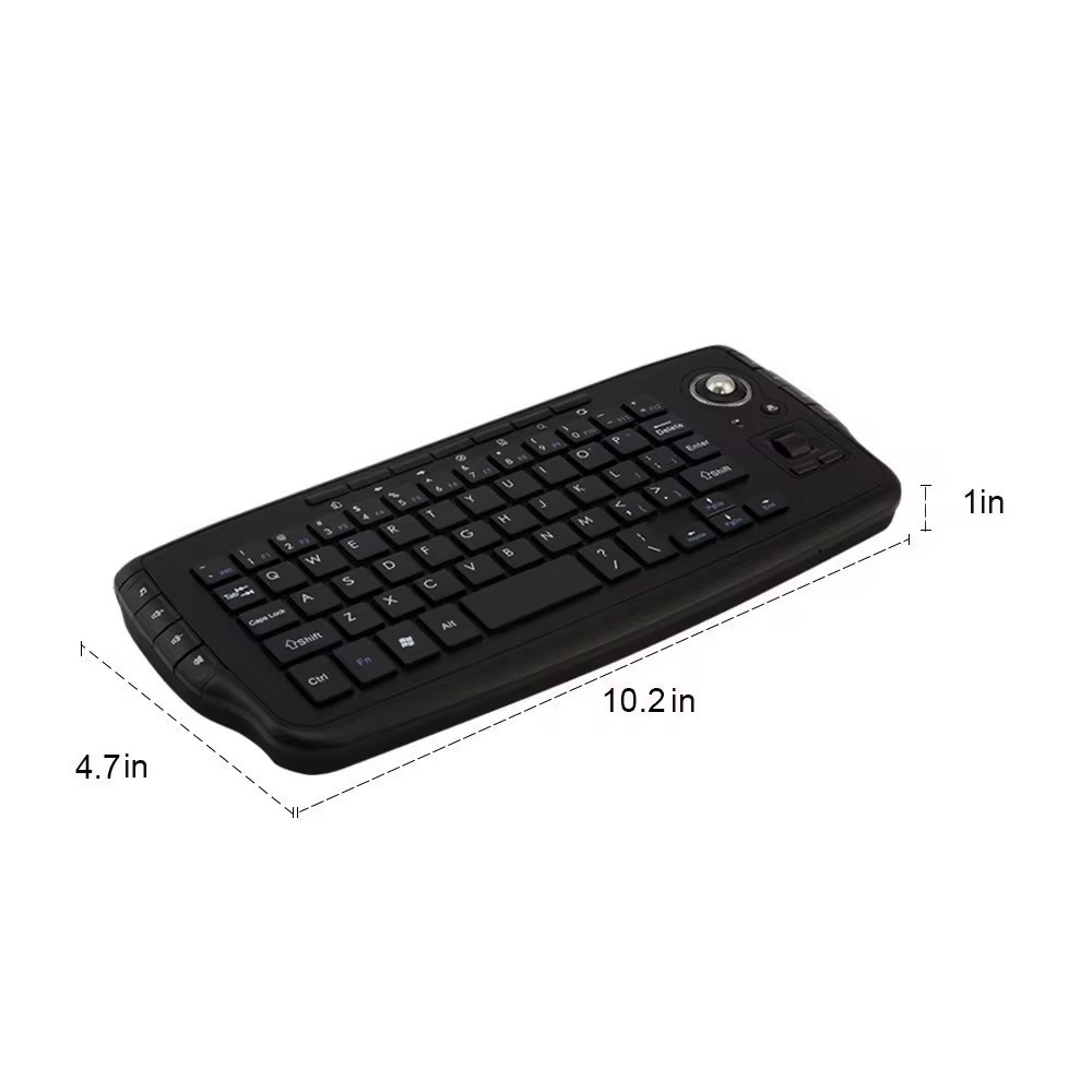 JOMAA Wireless Trackball Keyboard 2.4G Mini Keyboard Music Ergonomic Keyboard with trackball and Scroll Wheel