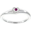 Ruby 10kt White Gold Heart-Shaped Promise Ring