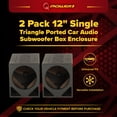 thumbnail image 2 of Q Power Single 12" Triangle Ported Car Audio Subwoofer Box Enclosure (2 Pack), 2 of 5