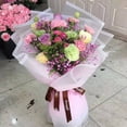 thumbnail image 4 of Nvzi gifts, flowers, gift box packaging paper, double-line waterproof matte semi transparent gradient packaging paper (lotus root pink color), 4 of 5