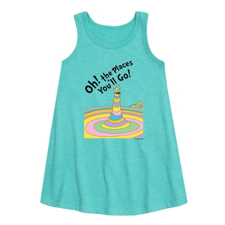 

Dr. Seuss - Oh! The Places I ll Go - Toddler and Youth Girls A-line Dress