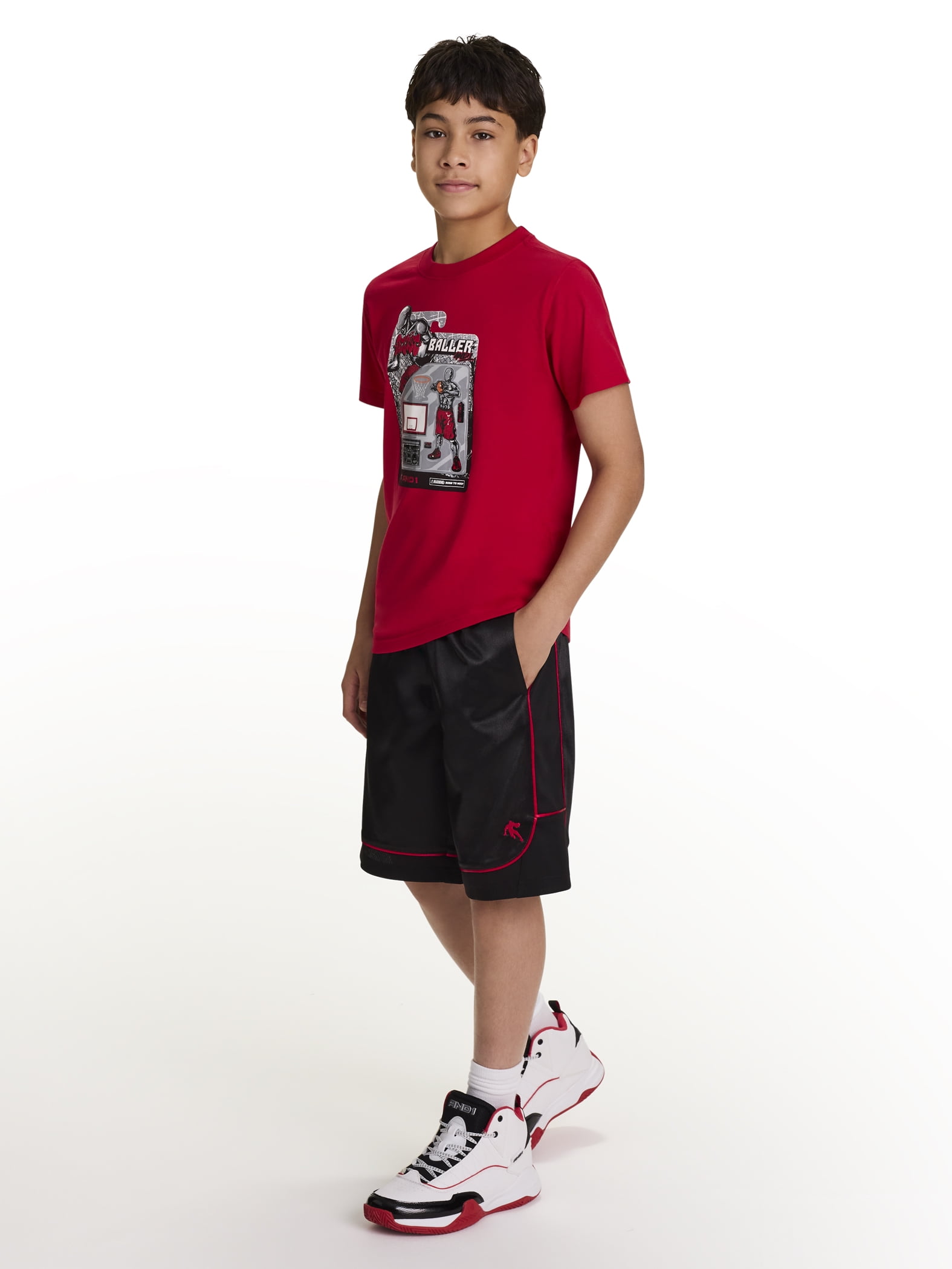 AND1 Boy's All Court Basketball Athletic Shorts, Sizes 4-18