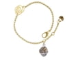 thumbnail image 2 of Delight Jewelry Goldtone Dragonfly on Silvertone Hatched Background Spinner Gold-tone Rose Link Chain Bracelet, 6.25"+1.75" Extender, 2 of 4