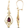 thumbnail image 2 of 9ct Gold Jewelco London Purple Amethyst Tears of Joy Chandelier Drop Earrings, 2 of 4