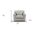 thumbnail image 3 of HomeRoots 43" Gray and Brown Genuine Leather Arm Chair, 3 of 7