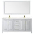 thumbnail image 2 of Wyndham Collection Daria 72" Marble & Wood Double Bathroom Vanity in White/Gold, 2 of 3