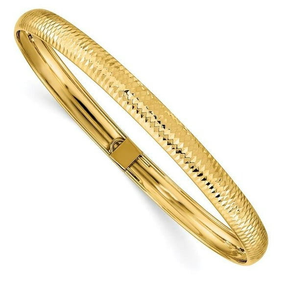 Primal Gold 14 Karat Yellow Gold Textured Flexible Bangle