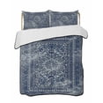thumbnail image 2 of Boho Blue Twin Size Down Alternative Comforter, Lightweight Comforter Quilt Bedding Set with Pillow Shams Vintage Ethnic Modern Geometric Abstract All Seasons Bed Comforter Duvet Insert 68"x86", 2 of 7