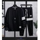 thumbnail image 3 of Conjunto de chándal de manga larga de primavera y otoño de 2 piezas para hombre, trajes deportivos Hip Pop Y2k para hombre, tendencia de moda, cuello redondo, estilo coreano de gran tamaño, 3 of 4