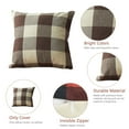 thumbnail image 3 of 2 Plaid Throw Pillowcase Outdoor Indoor Throw Pillow Farmhouse Square Pillowcase, Home Decor, 18 x 18 inches - Coffee, 3 of 5