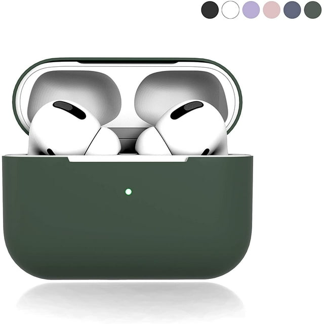Coque de Protection Airpods Pro en Silicone, Compatible avec Airpod Pro / Accessoires de Protection / Supporte la Charge Sans Fil / Vert Nuit