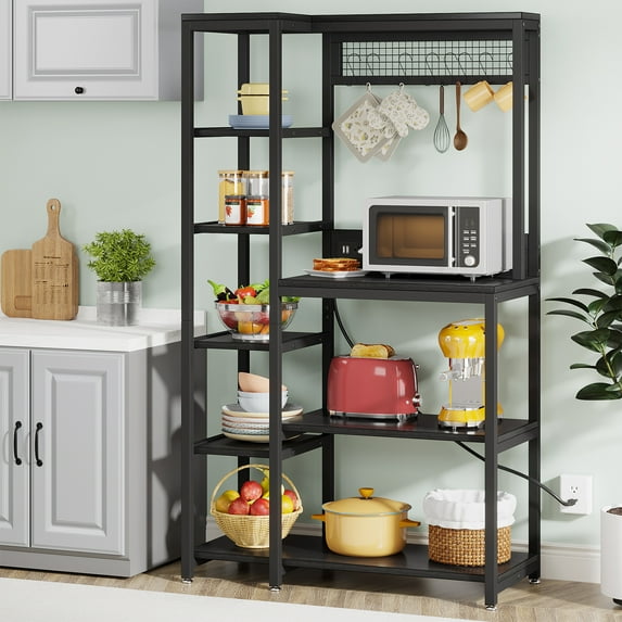 Tribesigns Baker’s Rack with Power Outlets, 8-Tier Microwave Stand with Storage Shelves