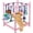 Pink, variant on Wooden Puppy Play Gym for Small Dogs, Puppy Jungle Gym with 8 Hanging Toys, Wood Frame Indoor Puppy Gym with Dog Enrichment Toys for Puppies and Small Pets