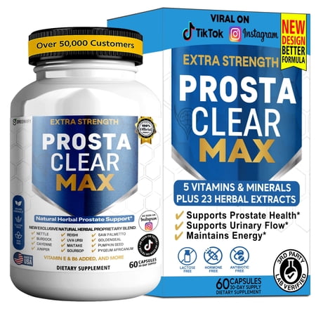 GreenVify ProstaClear Max Prostate Health Support Dietary Supplement Capsules