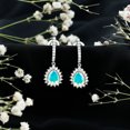 thumbnail image 4 of Rosec Jewels Ethiopian Opal Drop Earrings with Moissanite (AAA Quality) 5x7 mm Teardrop Opal Bridal Earrings, 10K White Gold, 4 of 10