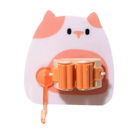

SHISHIan Clearance Cute Mop Holder Strong Mop Holder Wall Mount Hook Seamless Sticker Home Kitchen Bathroom Hook Up Command Hooks 1Pc Mop Rack Hook Multi-Color