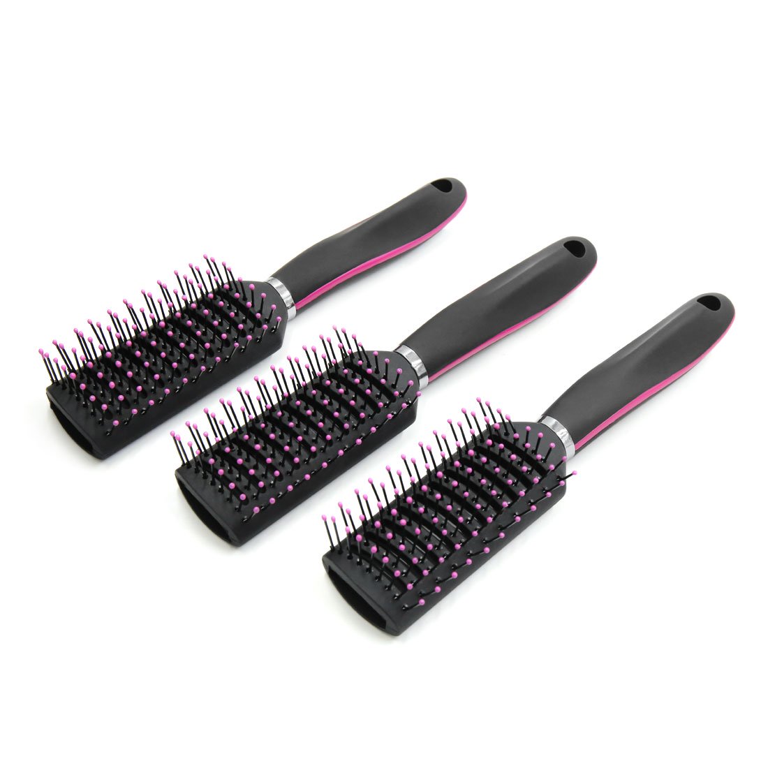 3pcs Black Abs Styling Hair Brush Anti Static Salon Barbers Curly