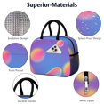 thumbnail image 4 of Insulated Lunch Bag for Women, Floral Print Oxford Fabric Lunch Box, Leakproof Thermal Cooler Tote for Work, School & Picnic, Neon Cyberpunk Print, 4 of 5