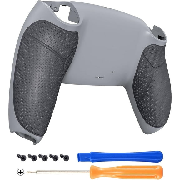 eXtremeRate New Hope Gray & Classic Gray Rubberized Grip Back Housing Bottom Shell Replacement Cover for ps5 Controller