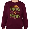 thumbnail image 2 of Tacos and Margs Sweatshirt Unisex Medium Maroon, 2 of 5