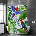 thumbnail image 2 of Coolnut Bath Shower Curtain Liners Tropical Leaves and Birds 60x72in Polyester Waterproof with 12 Curtain Hooks Bathroom Accessories Decoration, 2 of 6